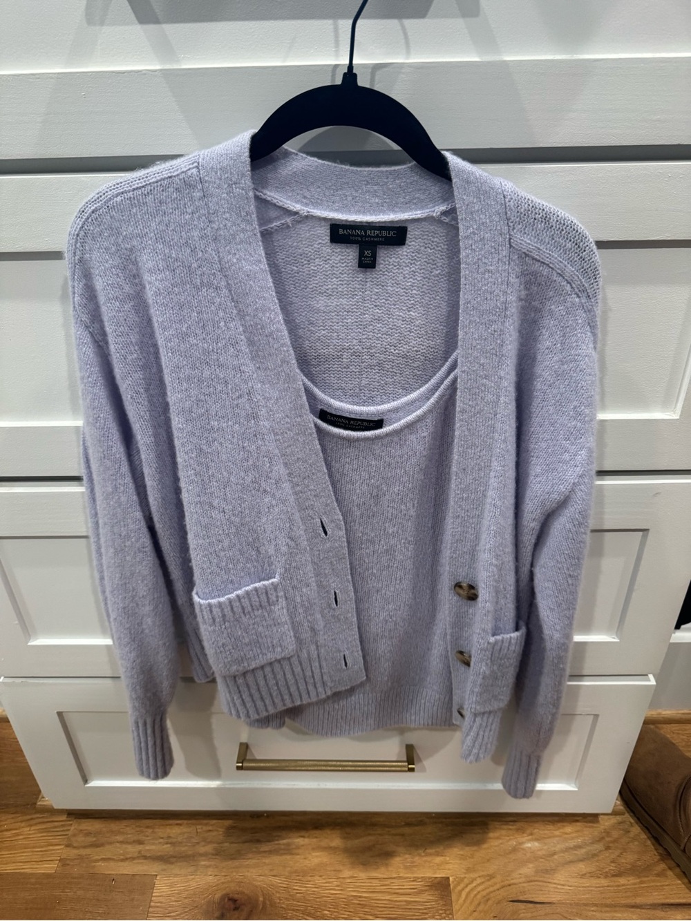 Banana Republic Baby Blue Knit Cardigan and Tank Set